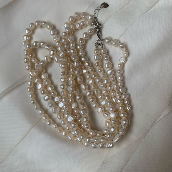 Braided freshwater pearl necklace - Picture 9 of 9
